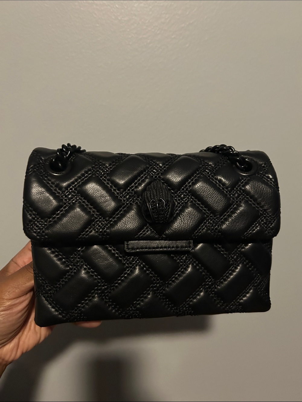 Kurt Geiger Quilted Black Leather Crossbody Bag